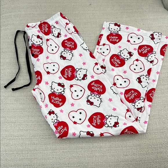 Hello Kitty Other - Hello Kitty Red and White Pajama Bottoms with Playful Print